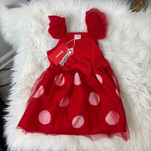 PatPat Red Polka Dot Dress with Bow Size 18-24M